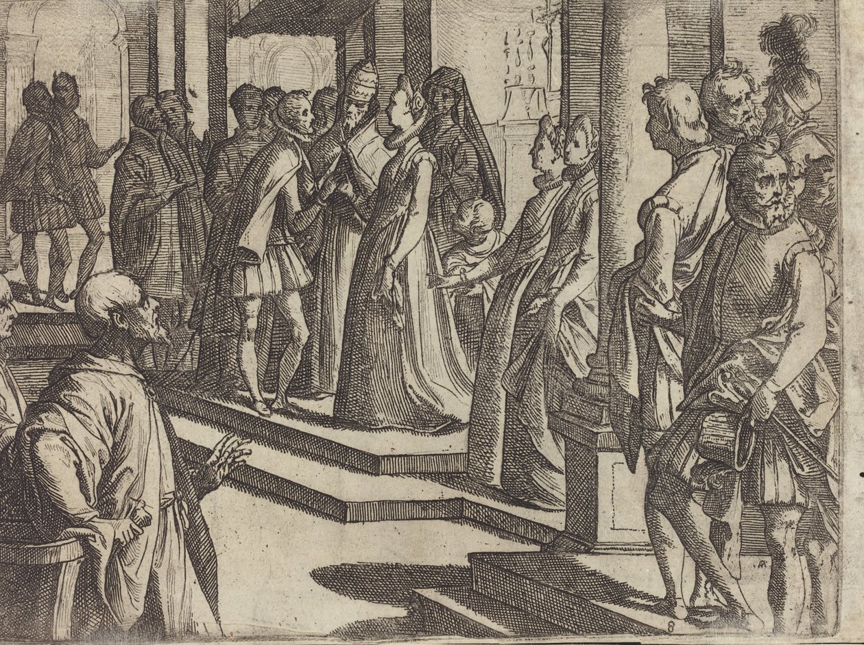 Trolovelsen af Margaret af Østrig til Filip III, konge af Spanien [verso] af Raffaello Schiaminossi