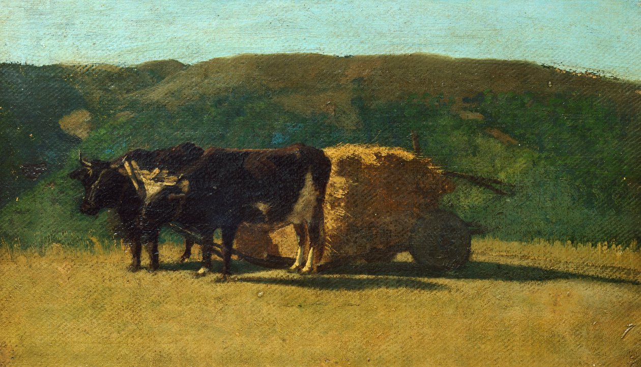 Sort oksetrækvogn af Raffaello Sernesi (1838-1866) af Raffaello Sernesi