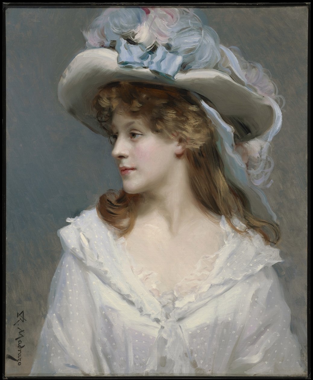 Kvinde i hvidt, ca. 1880 af Raimundo de Madrazo y Garreta