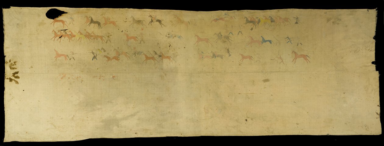 Krigsark, 1850-89 (bomuld, pigment, farveblyant og blyant) af Rain in the Face Rain in the Face
