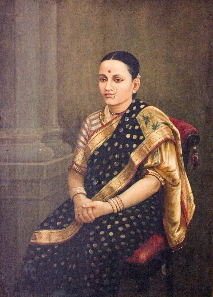 Portræt af en dame af Raja Ravi Varma