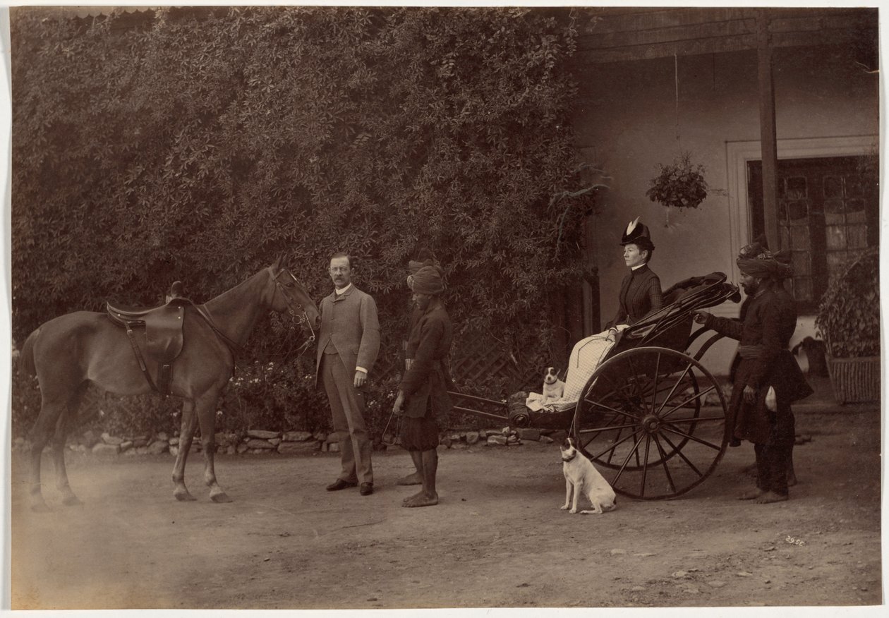 Oberst H. R. Thuillier og hans hustru Emmeline Williams Thuillier, Shimla af Raja Deen Dayal