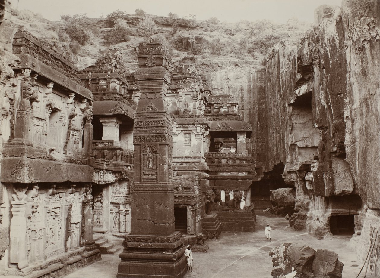 Khalias stenhugget tempel, Ellora af Raja Deen Dayal
