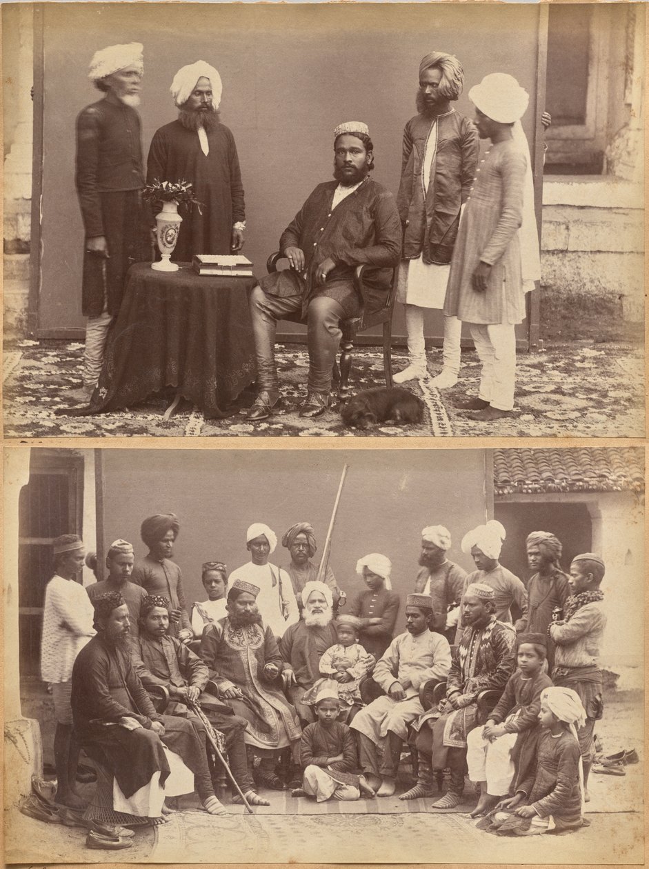 Ramkishore Singh, Rewa (recto, øverst); Mowhri Rahman Alli Khans familie, Rewa (recto, nederst) af Raja Deen Dayal