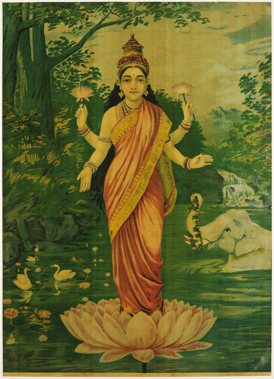 Lakshmi, af Raja Ravi Varma, 1930
