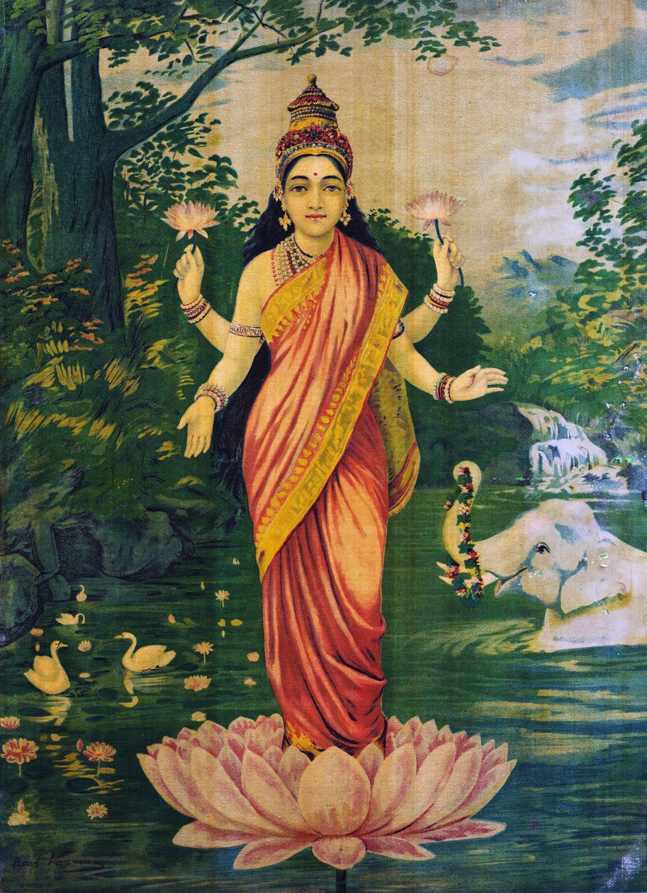 Lakshmi, af Raja Ravi Varma, 1930