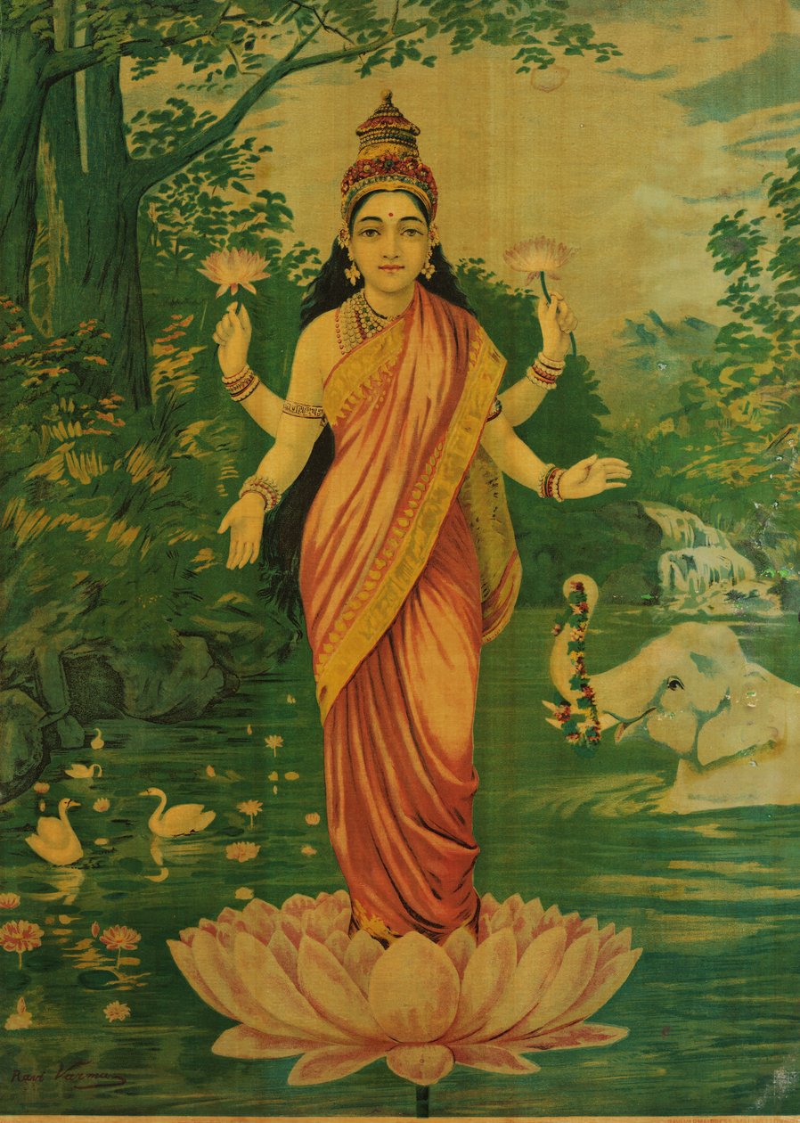 Lakshmi, af Raja Ravi Varma og Ravi Varma Press, 1930