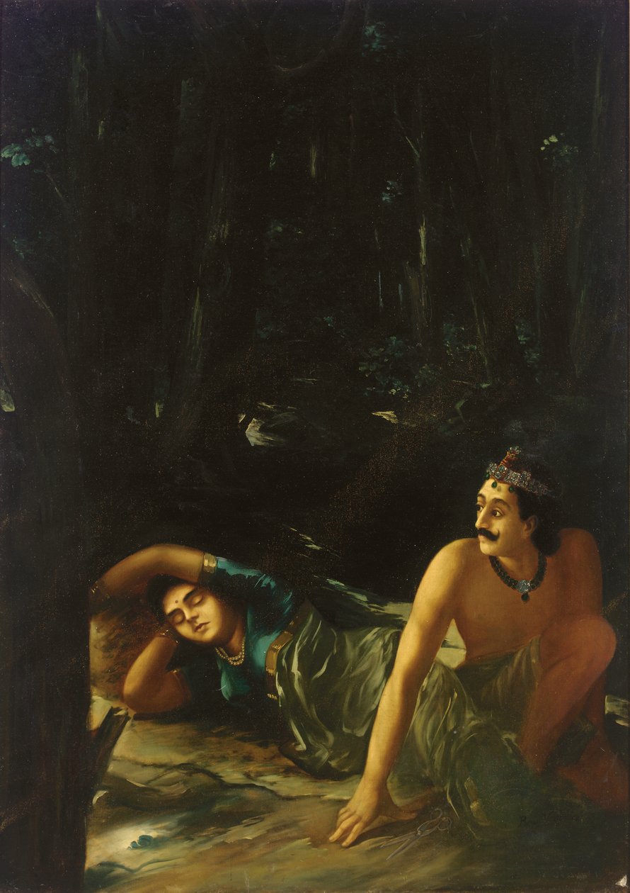 Nala og Damayanti af Raja Ravi Varma