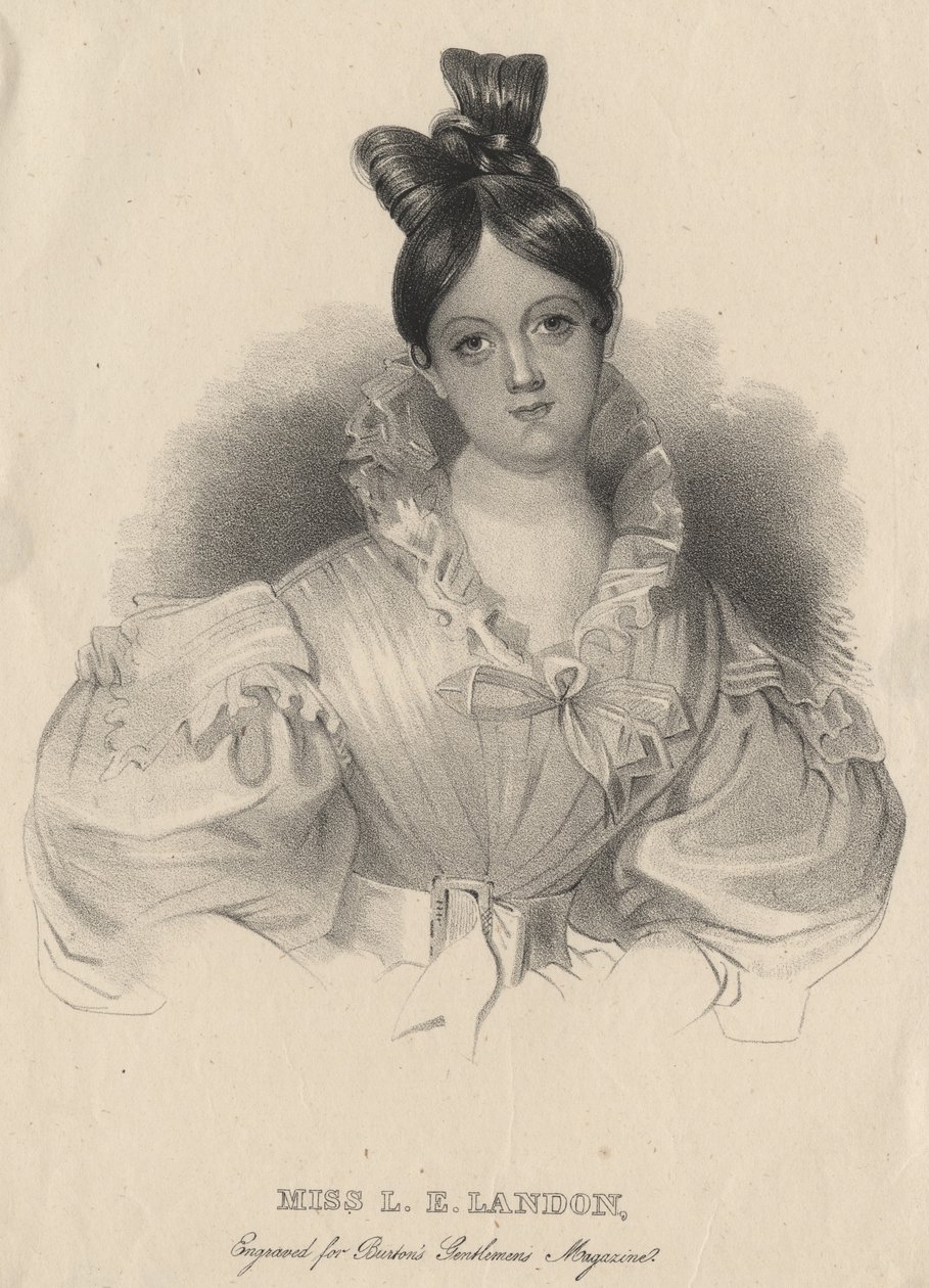 Miss L.E. Landon, litografi af J.T. Bowen, graveret til Burton
