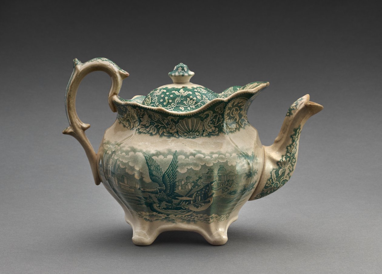 Tekande, ca. 1847-49 (blyglaseret lertøj med transfertryk) af Ralph Hall