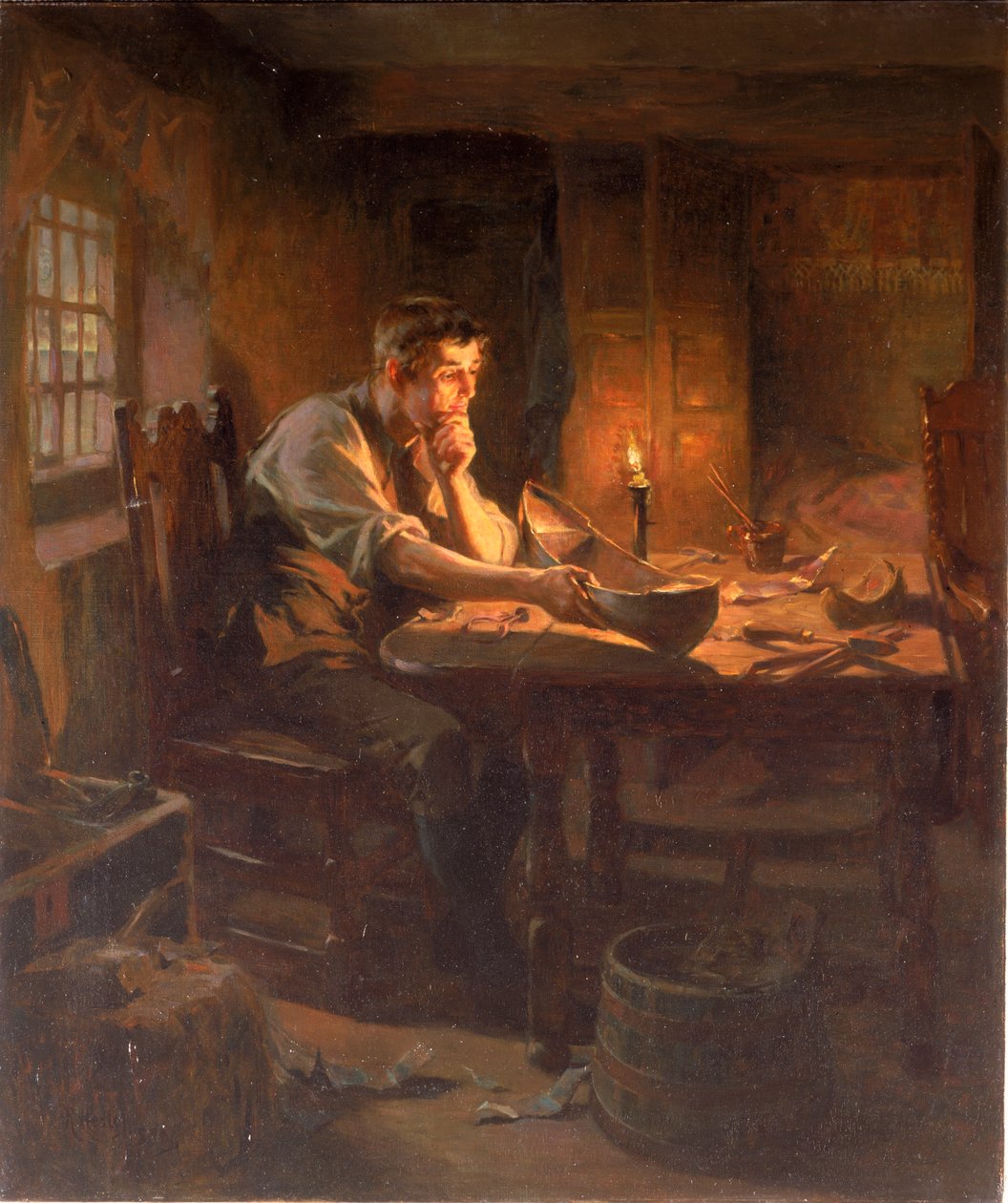 Opfindelsen af redningsbåden, Willie Wouldhave, South Shields, 1789, 1896 af Ralph Hedley