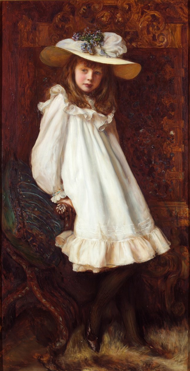Portræt af Lady Maud Cavendish (olie på lærred) af Ralph Peacock