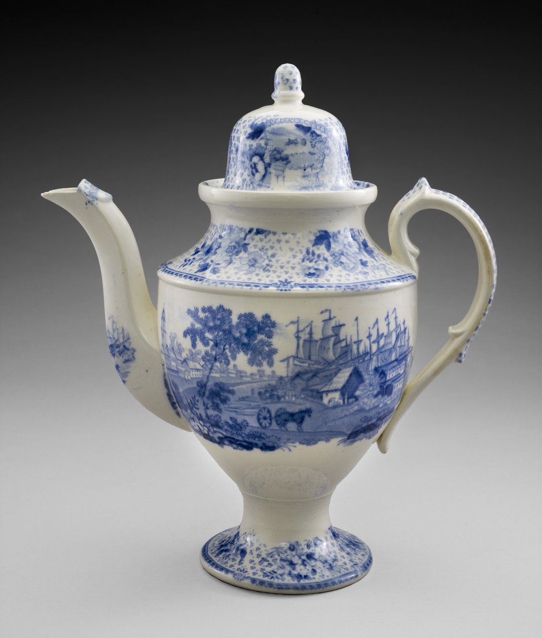 Kaffekande, ca. 1829-1832 (blyglaseret lertøj med transfertryk) af Ralph Stevenson