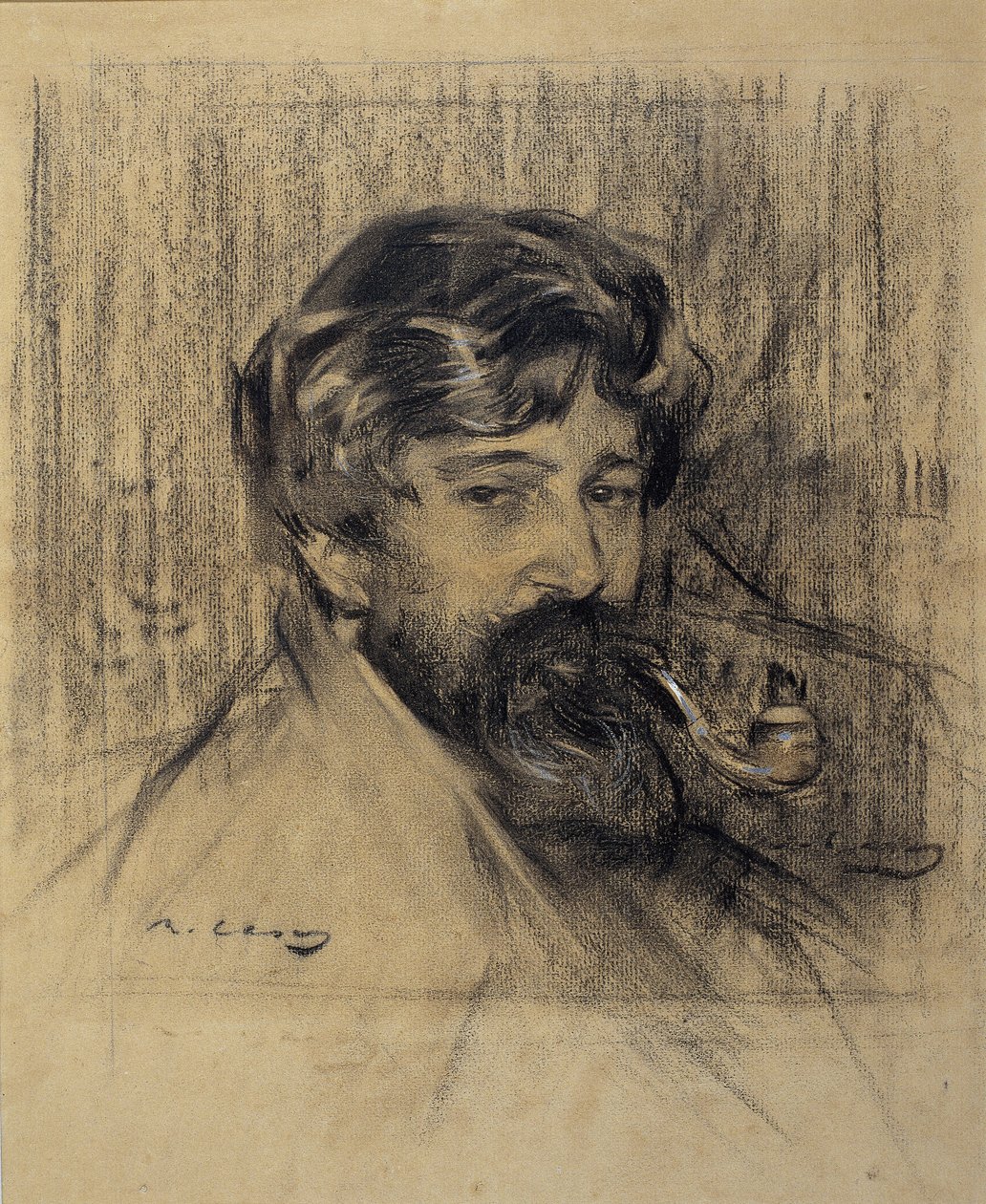 Portræt af Santiago Rusiñol af Ramón Casas