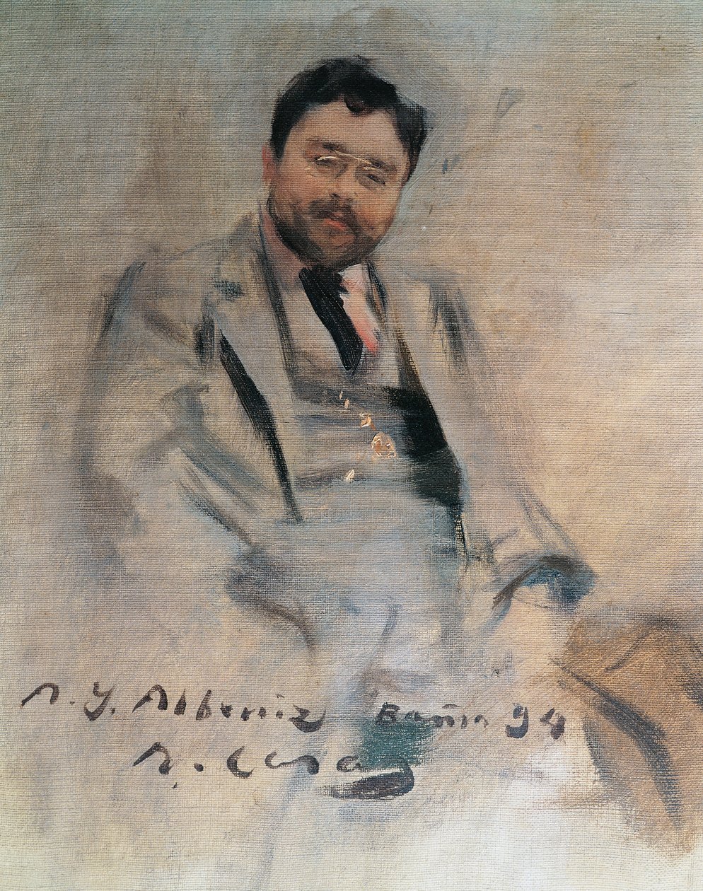 Portræt af den spanske pianist og komponist Isaac Albeniz (Camprodon af Ramón Casas