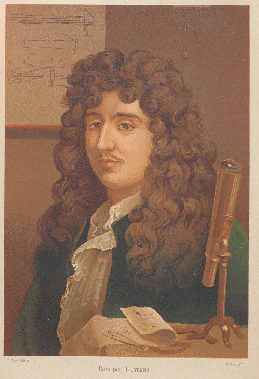 Portræt af Christiaan Huygens 1629-1695, 1879. af Ramón Martí Alsina
