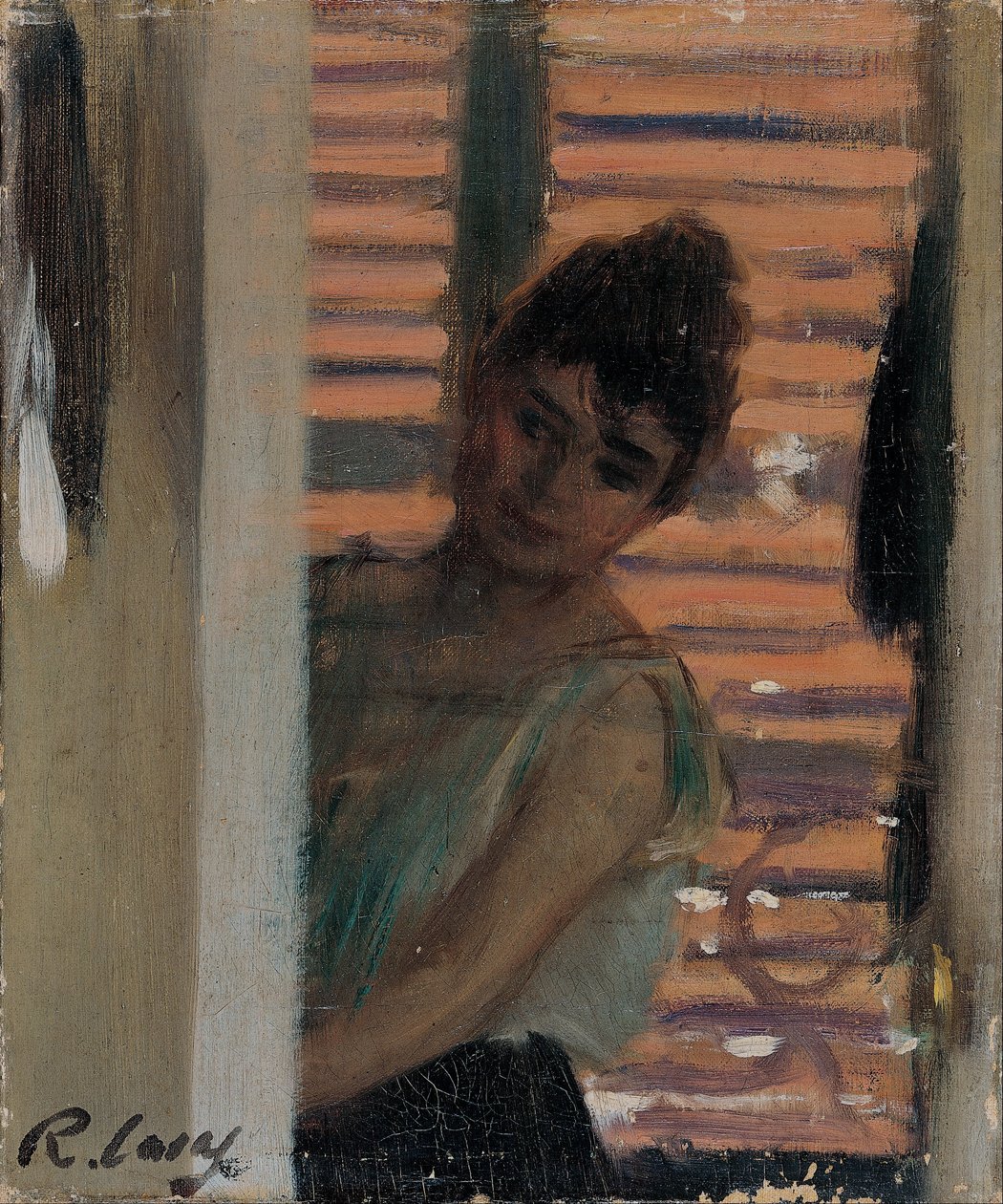 Kvinde mod en blind af Ramon Casas i Carbo