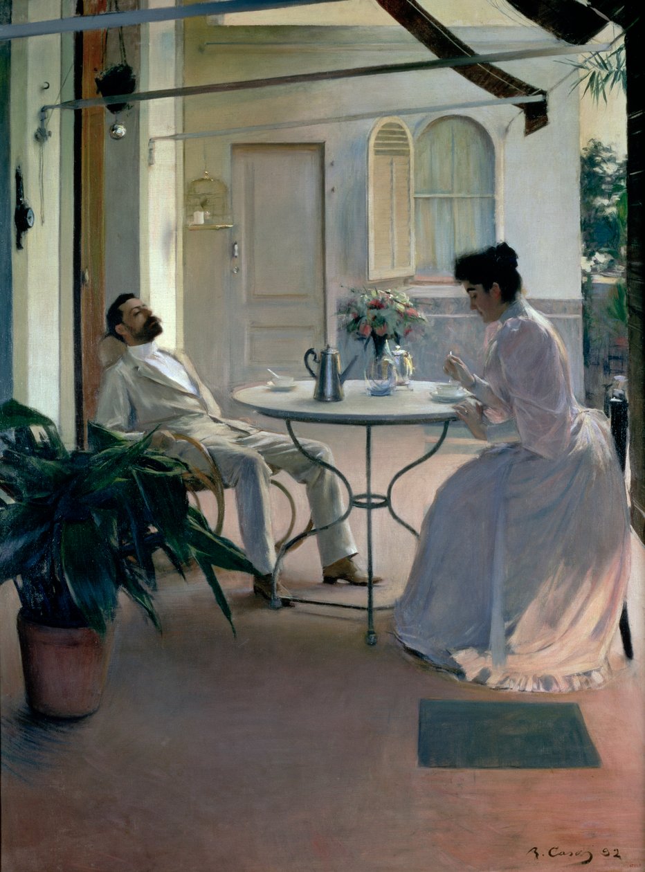Interiør i det fri, Barcelona, 1892 af Ramon Casas i Carbo