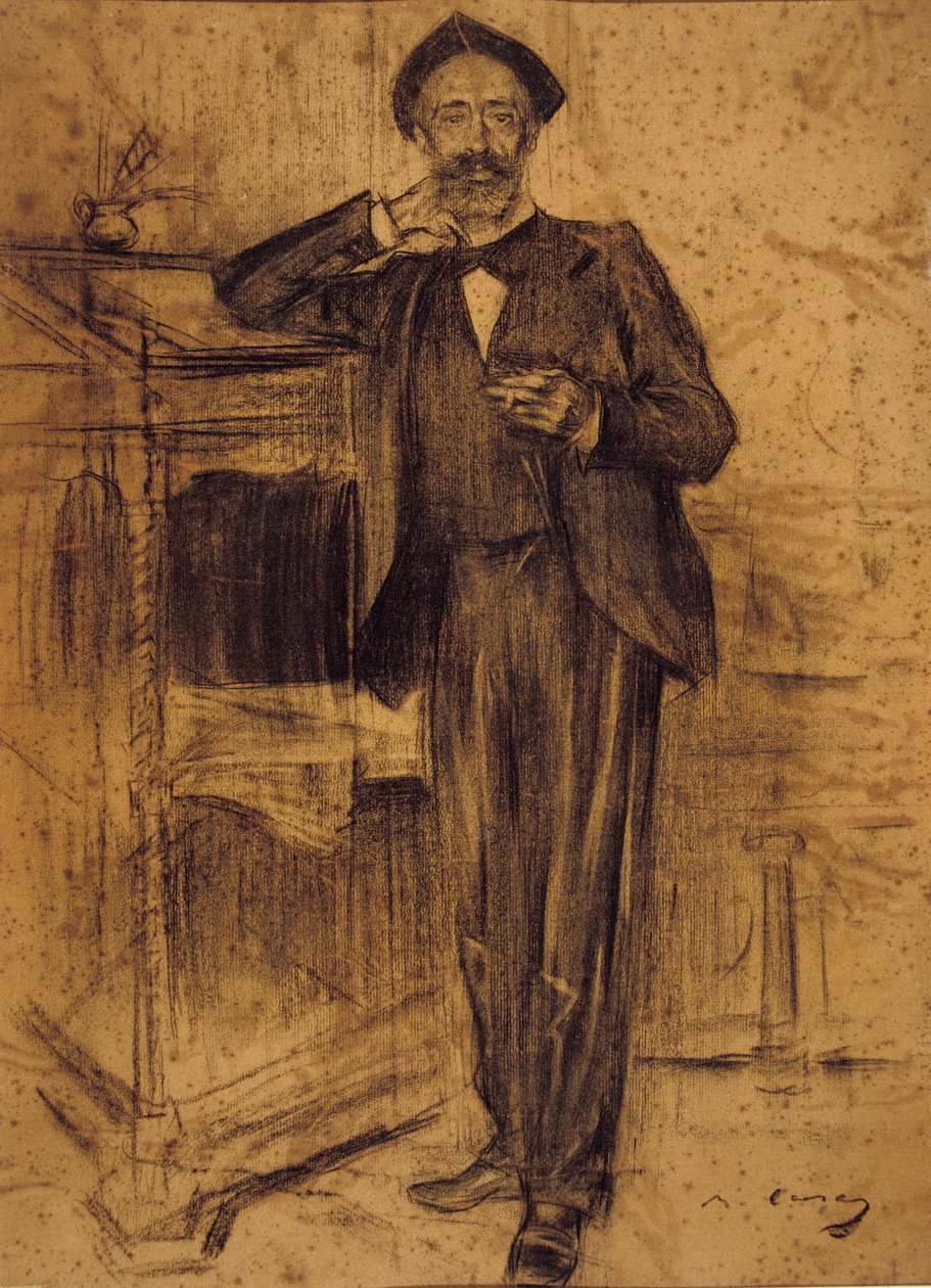 Portræt af Ramon Casas bevaret på MNAC i Barcelona af Ramon Casas i Carbo
