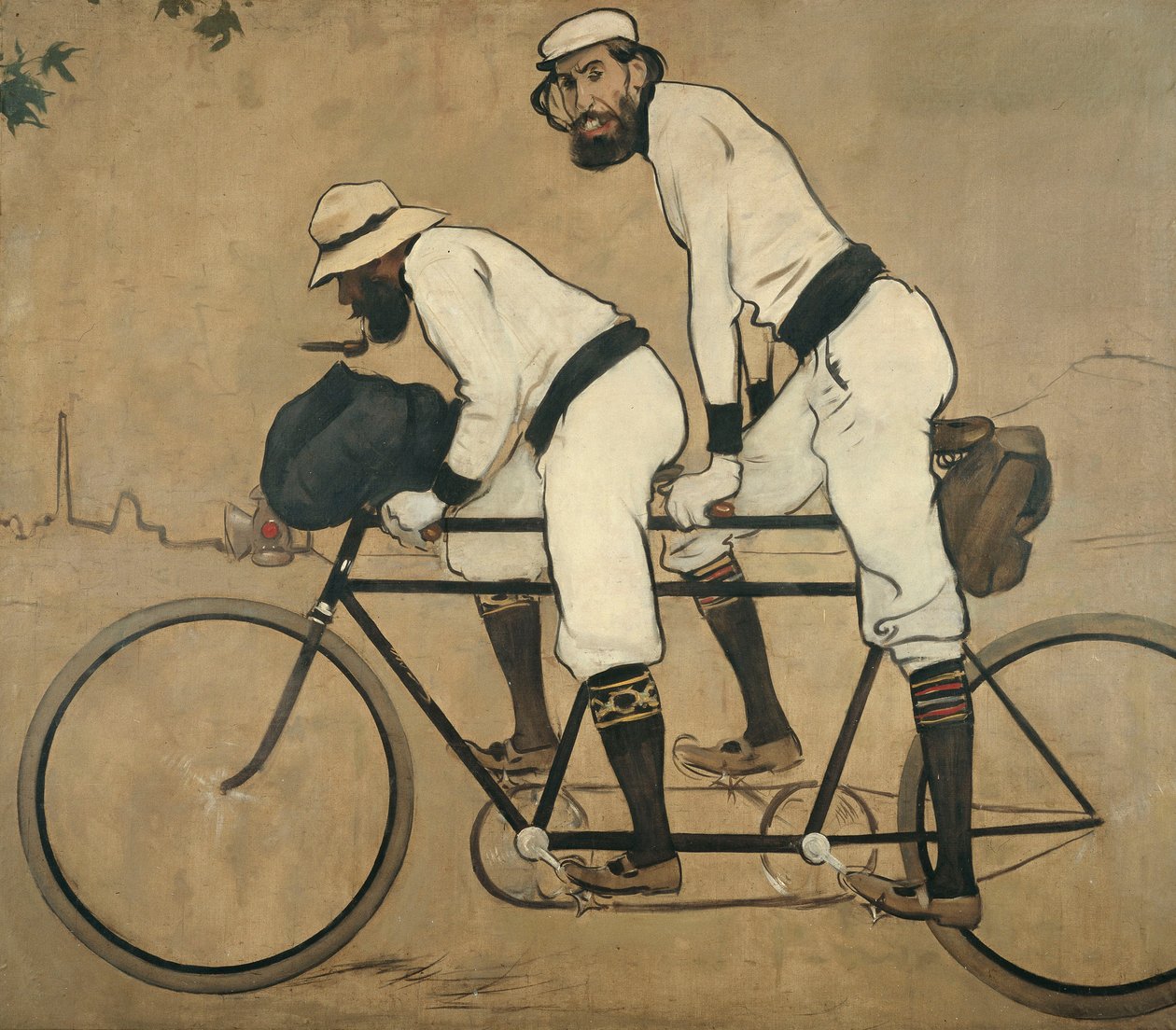 Ramon Casas og Pere Romeu på et tandem af Ramon Casas i Carbo