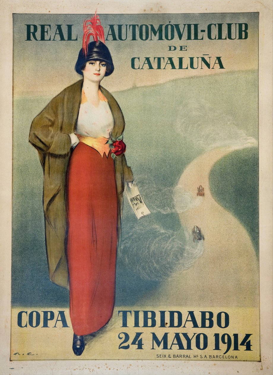 Real Automovil Club de Catalunya (Plakat) - Kunstværk af Ramon Casas (1866-1932) - 1914 - Farvelitografi - 110x81,7 - Museu Nacional d