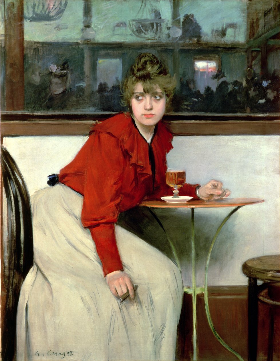 Chica i en bar af Ramon Casas i Carbo