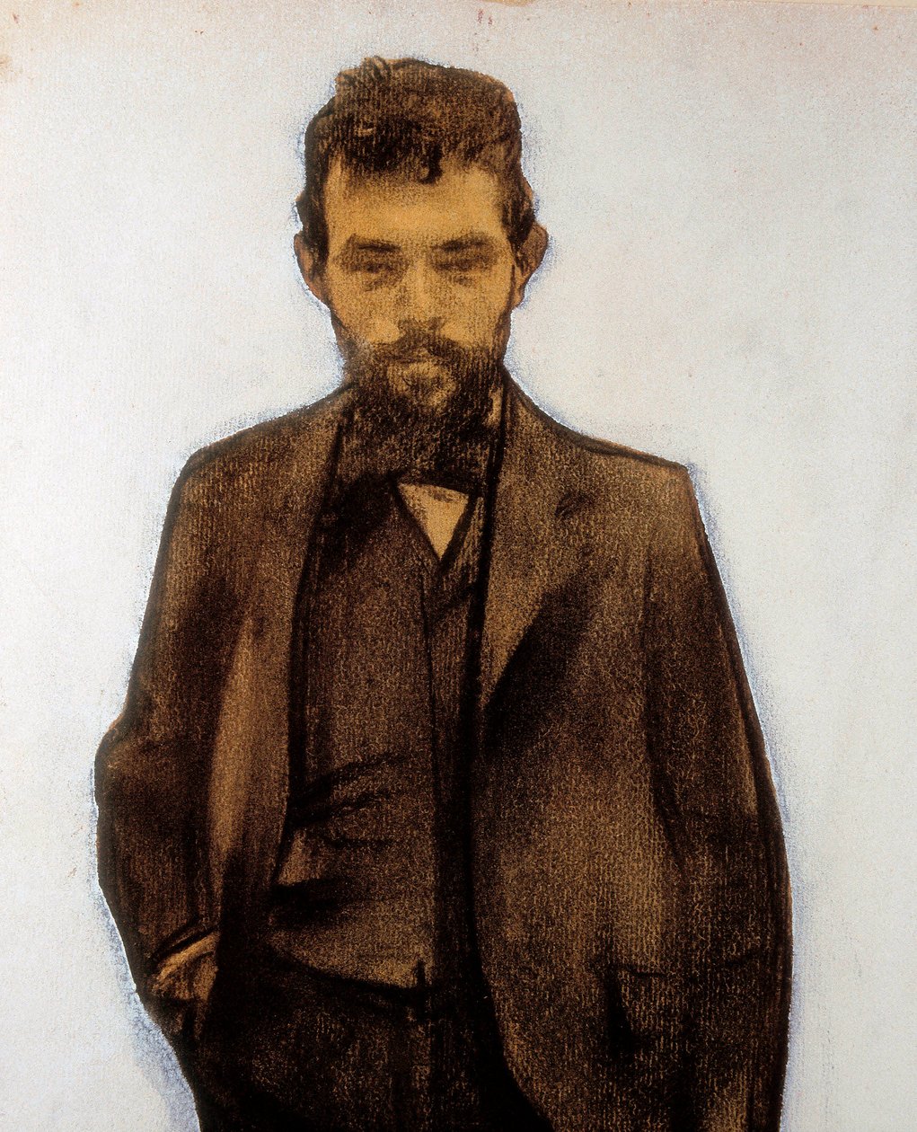 Portræt af Amadeo Vives (1871-1932) komponist (pastel) af Ramon Casas i Carbo