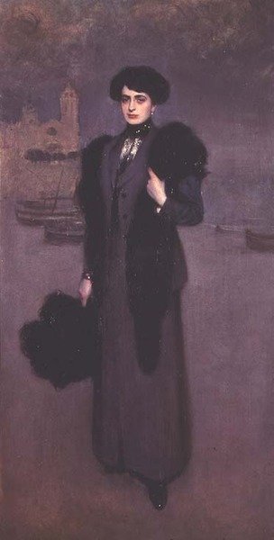 Portræt af Dolores Vidal af Ramon Casas i Carbo