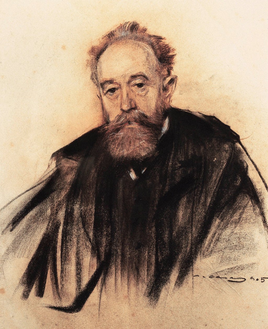 Portræt af den spanske maler og politiker Aureliano de Beruete (1845-1912) af Ramon Casas i Carbo