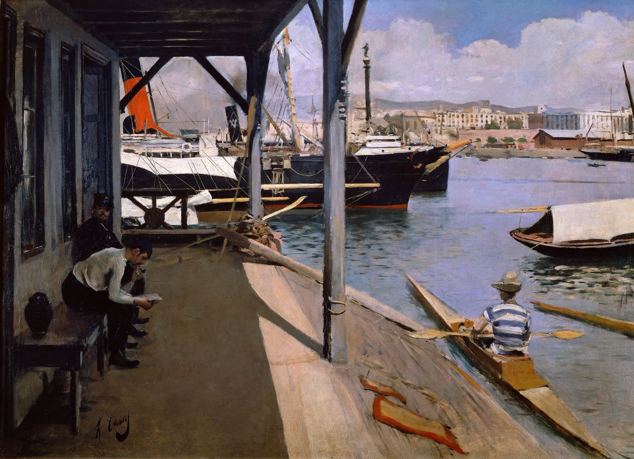 Yacht Club i Barcelona af Ramon Casas i Carbo