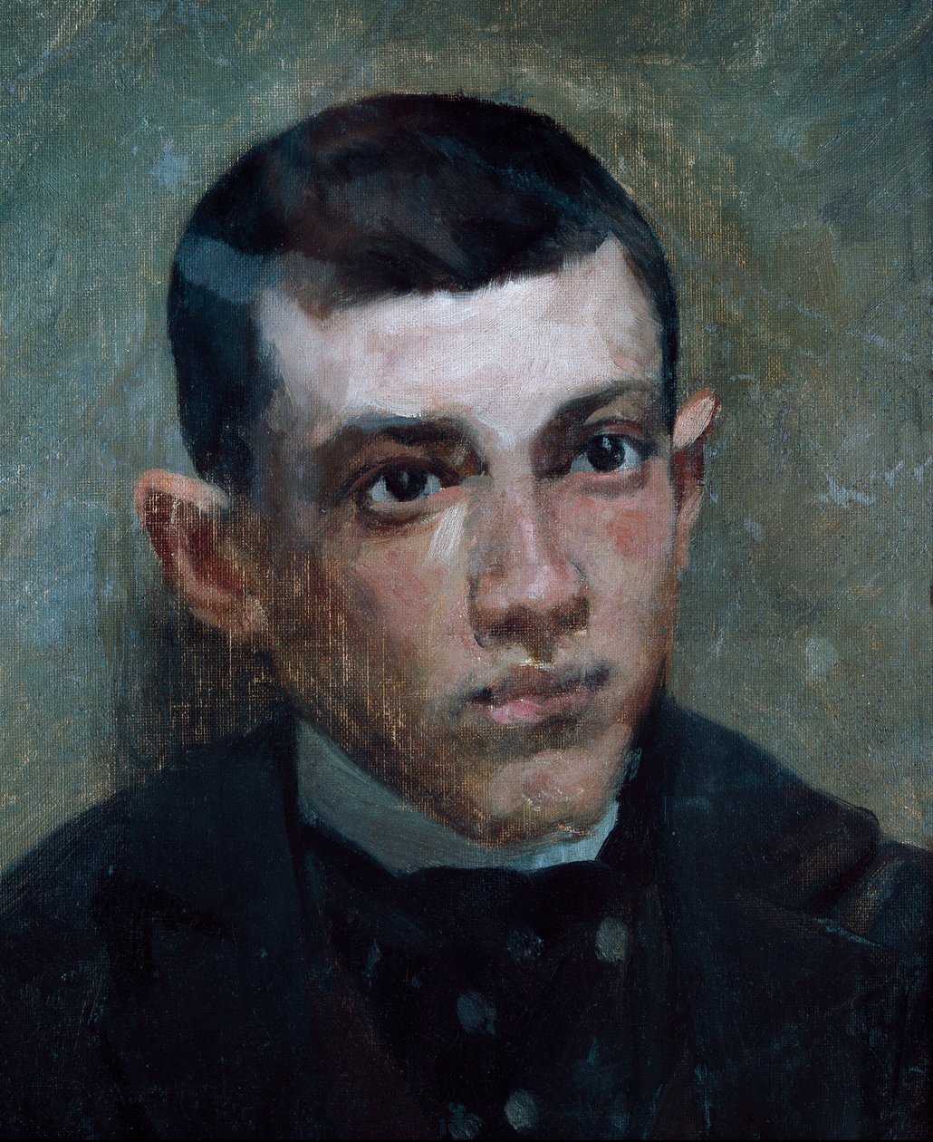 Portræt af maleren Pablo Picasso (1881-1973) (olie på lærred) af Ramon Riu I Doria