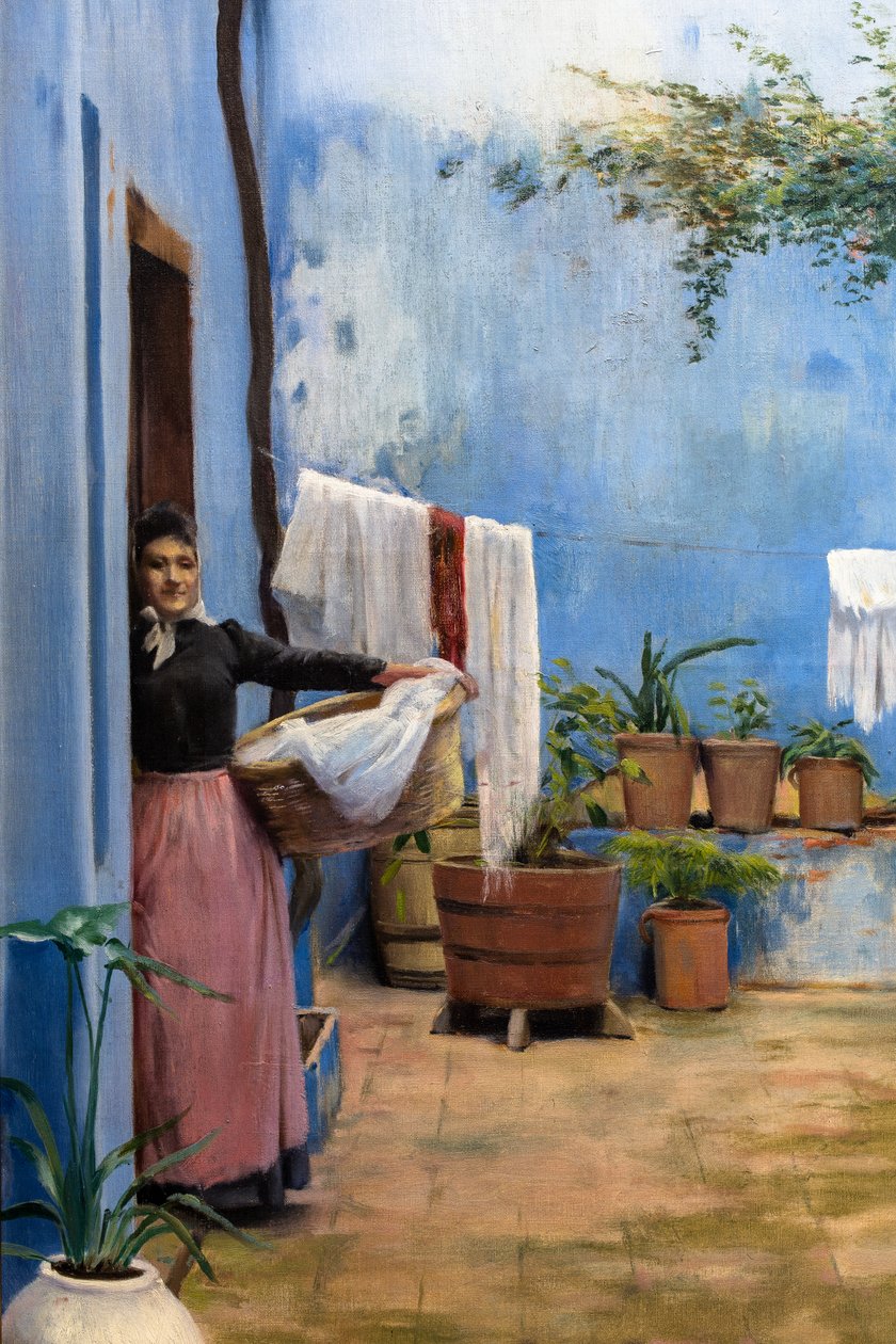 Den blå gårdhave af Ramon and Rusinol Santiago (1861 1932) Casas