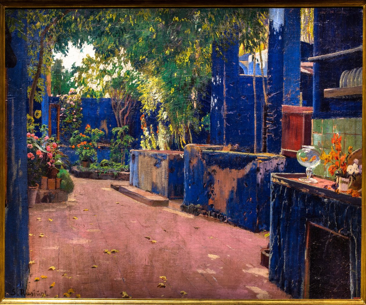 Den blå gårdhave af Ramon and Rusinol Santiago (1861 1932) Casas