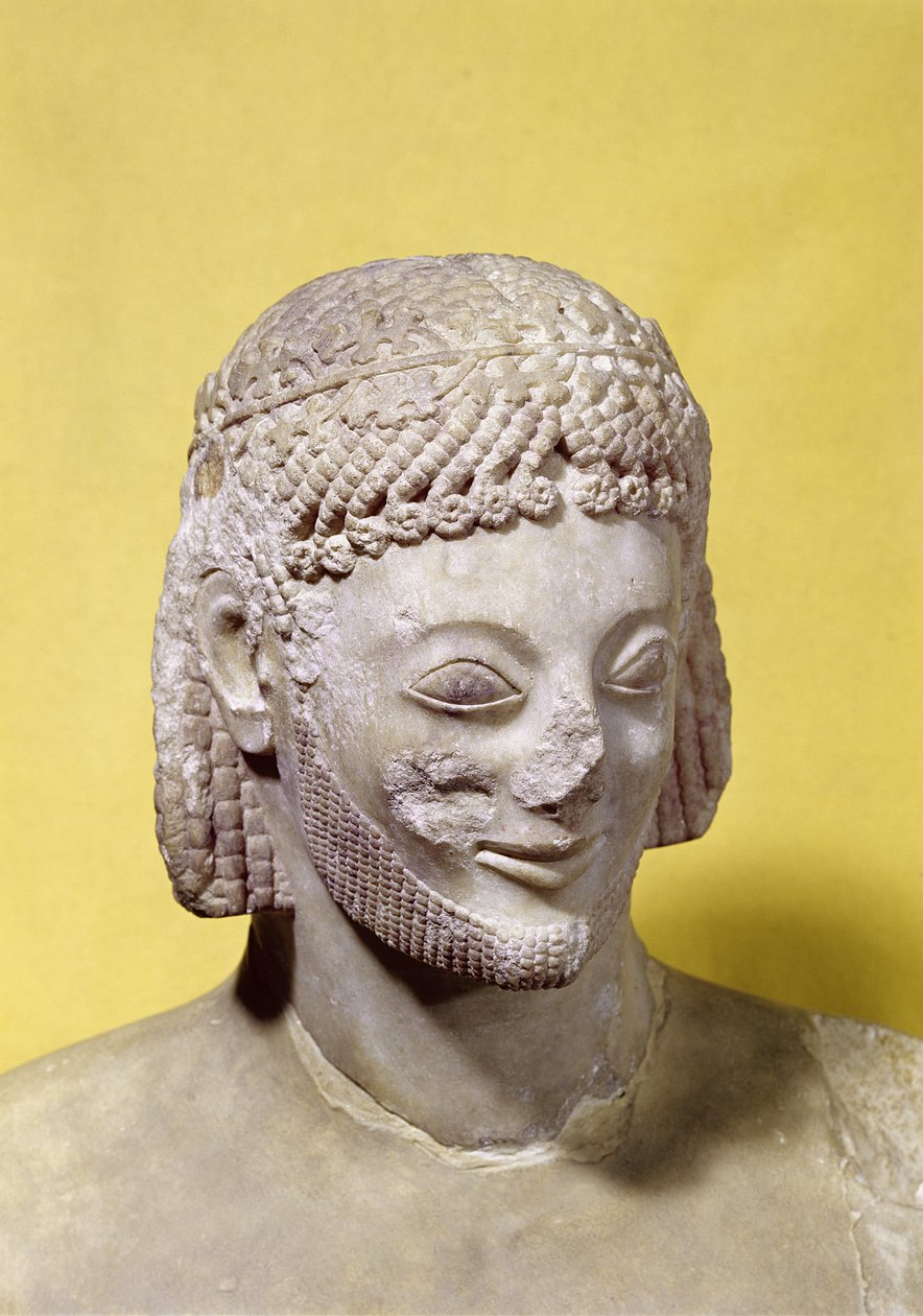 Head of the Rampin Rider, ca. 550-540 BC (marmor) af Rampin Master