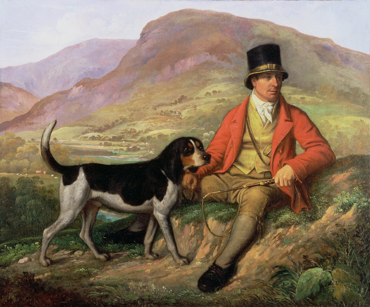 Portræt af John Peel (1776-1854) med en af hans hunde af Ramsay Richard Reinagle