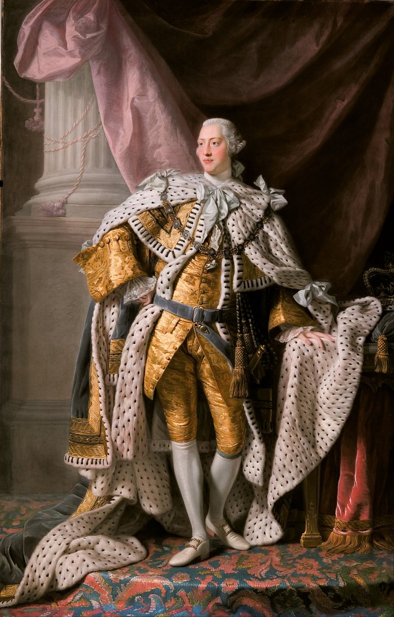 Portræt af Kong George III af Det Forenede Kongerige 1738-1820 i hans Coronation Robes, ca 1770 af Ramsay