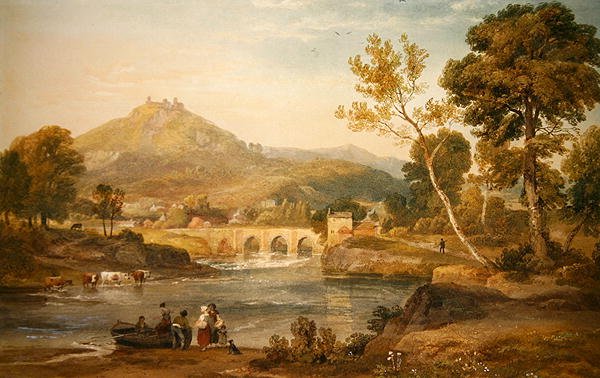 Llangollen, Wales (akvarel på papir) af Ramsay Richard Reinagle
