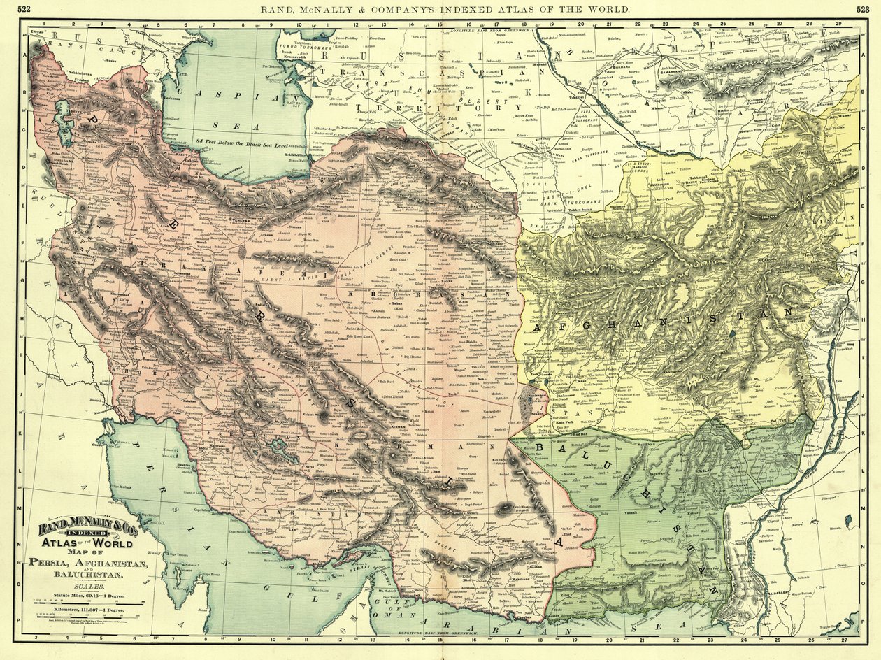 Persien, Afghanistan og Baluchistan i 1892 af Rand McNally and Company