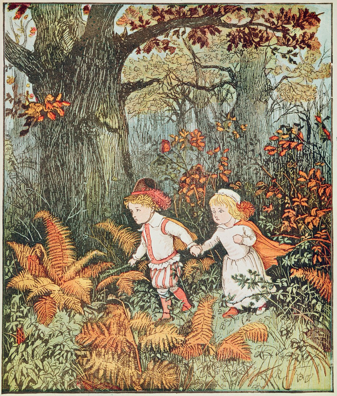 Babes in the Wood (2 børn, der går i skoven) af Randolph Caldecott