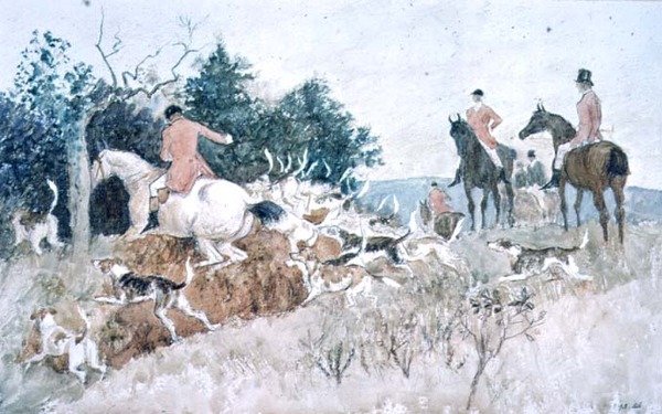 Rævejagt: Going to Cover, 1800-tallet af Randolph Caldecott