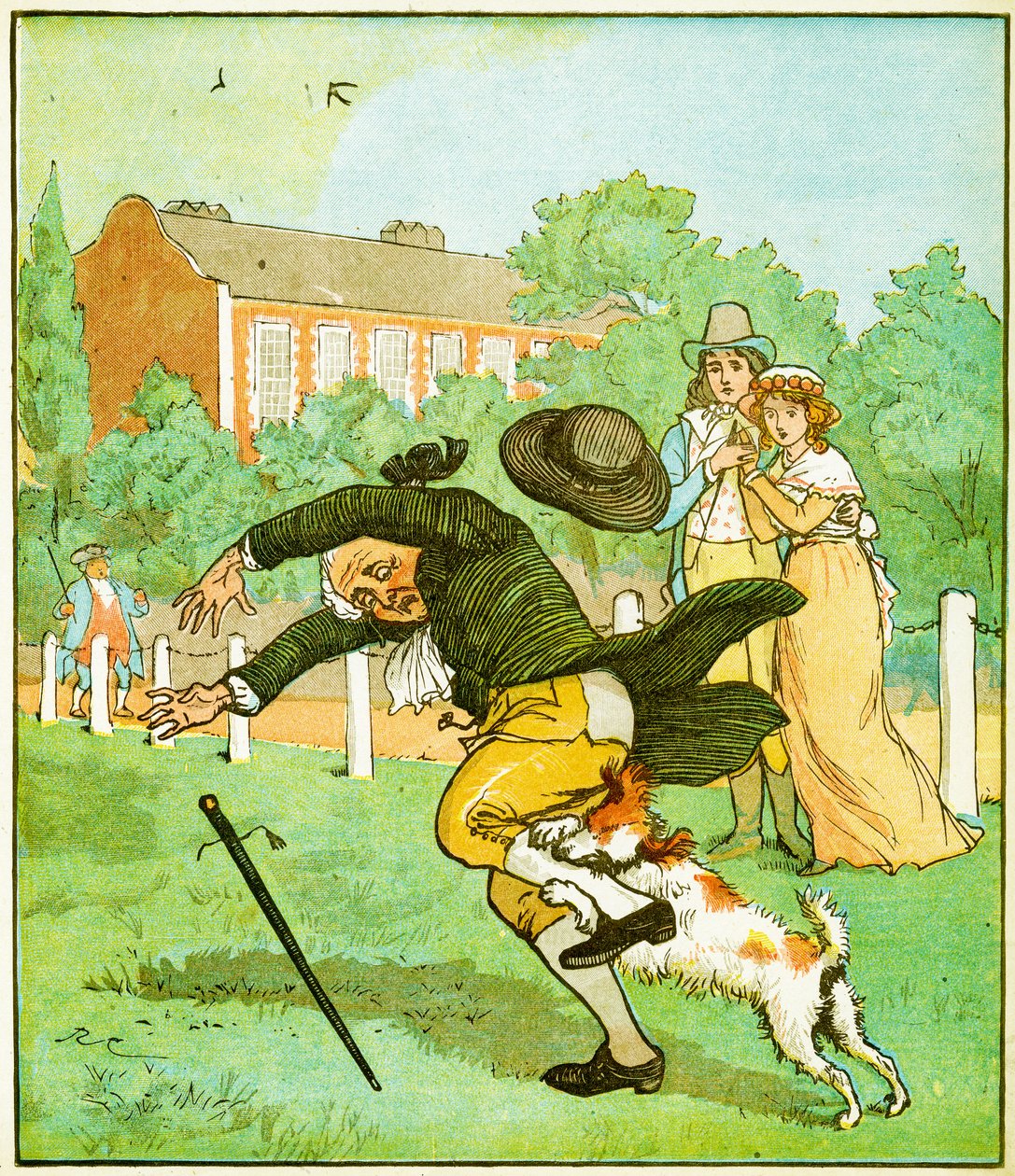 Illustration til An Elegy on the Death of a Mad Dog, 1879 af Randolph Caldecott