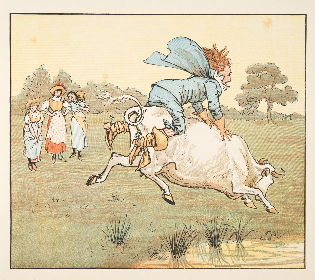 "Ingen spurgte Dem, Sir!" sagde hun fra The Hey Diddle Diddle Picture Book, pub.1882 af Randolph Caldecott