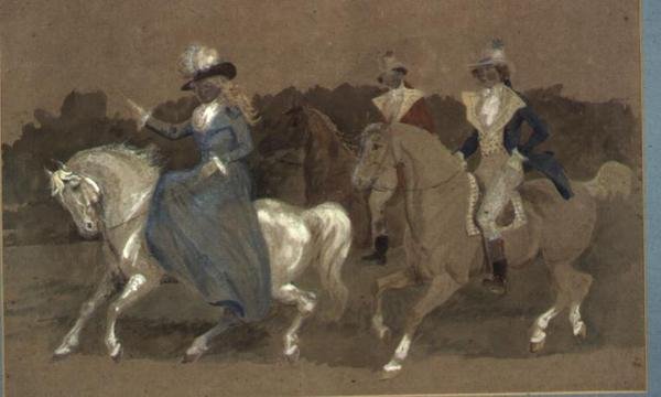 Ride a-cock Horse to Banbury Cross og en landmand gik i trav på sin grå hoppe af Randolph Caldecott
