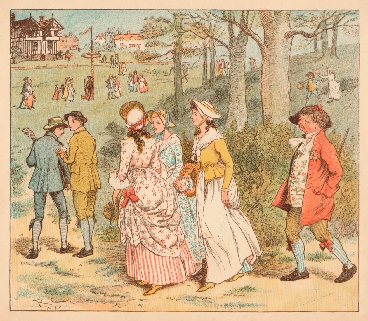 Kom Lasses og drenge, c1885, 1934. af Randolph Caldecott