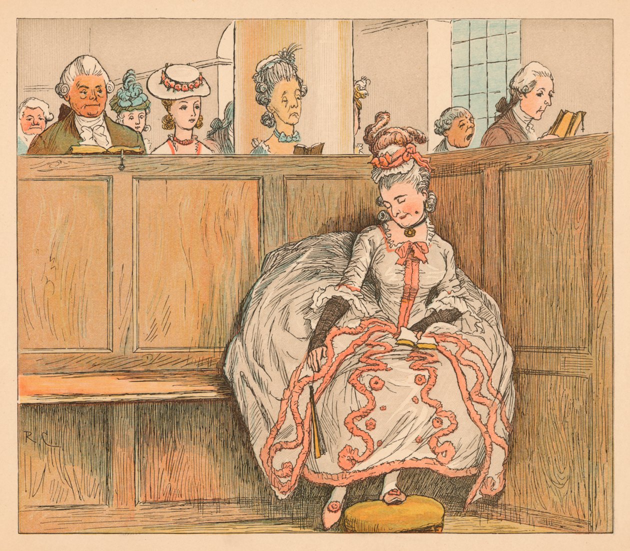 Hun slumrede aldrig i sin kirkestol, c1885, 1934. af Randolph Caldecott