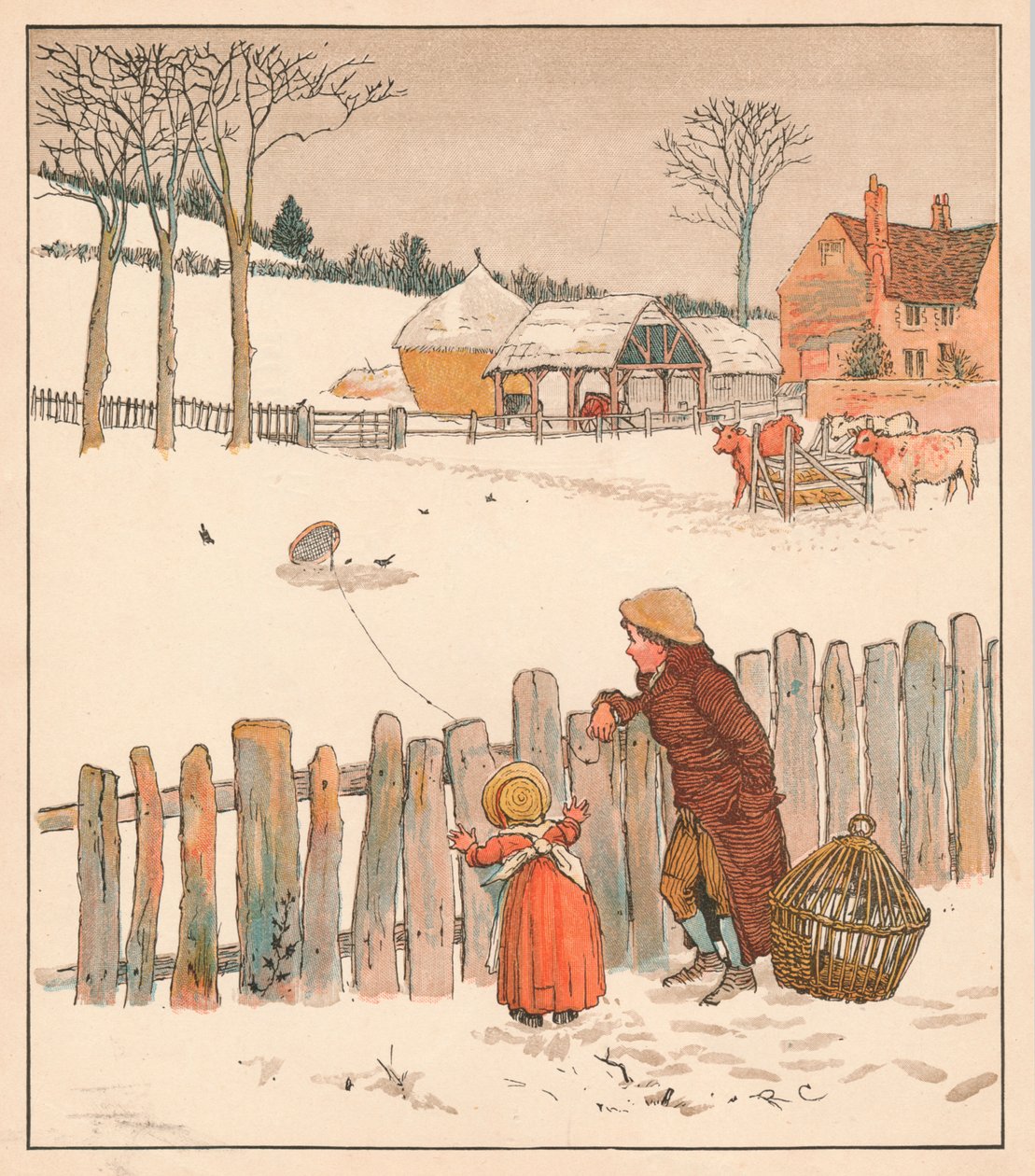Fuglefælden, midten af slutningen af det 19. århundrede. af Randolph Caldecott