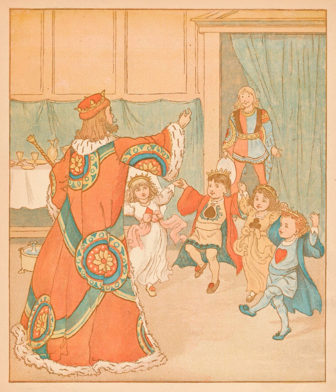 The King of Hearts, Called for those Tarts, 1880. af Randolph Caldecott