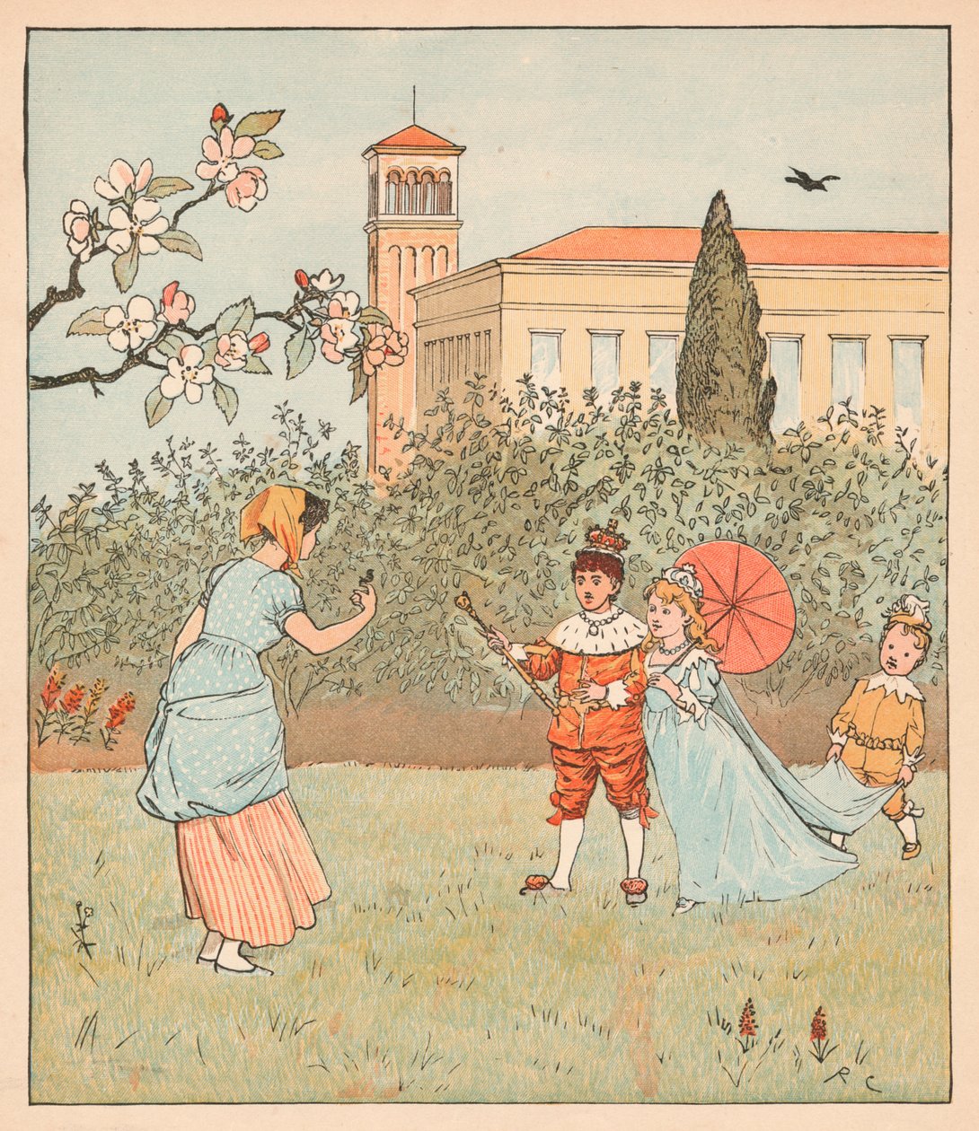 Tjenestepigen og Jenny Wren, 1880. af Randolph Caldecott