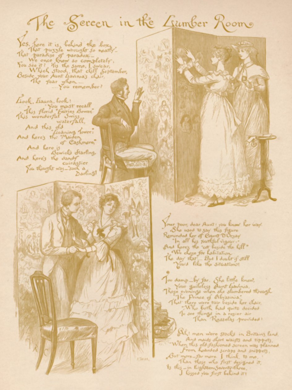 Skærmen i træstuen, 1886 af Randolph Caldecott