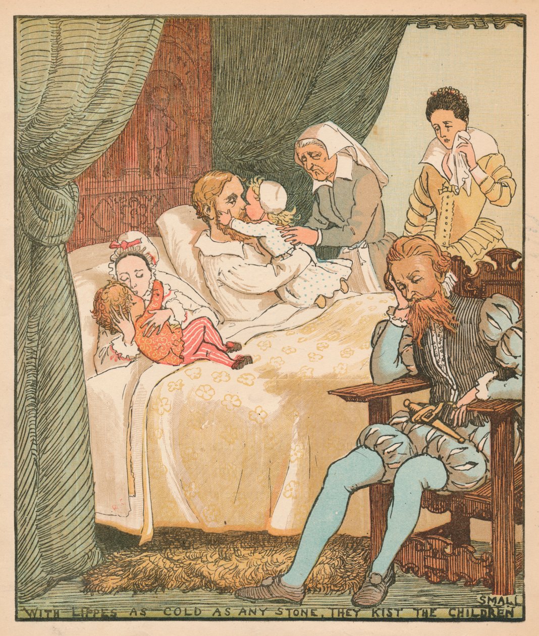 Med Lippes så kolde som enhver sten kysser They The Children Small, c1878. af Randolph Caldecott